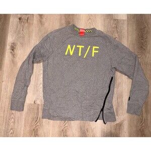 Nike Track Sweatshirt Mens Women XL Gray Pullover Side Zipper Crewneck Zip NT/ F